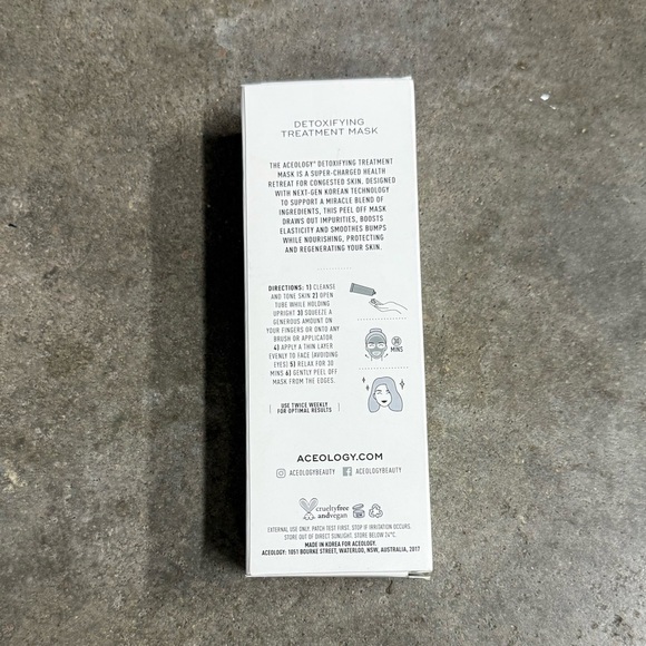 Aceology Detoxifying Treatment Mask 65ml New Sealed Skincare Face Peel Purify - Picture 4 of 6